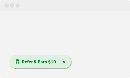 The refer-a-friend banner with a one-tap Refer & Earn action.